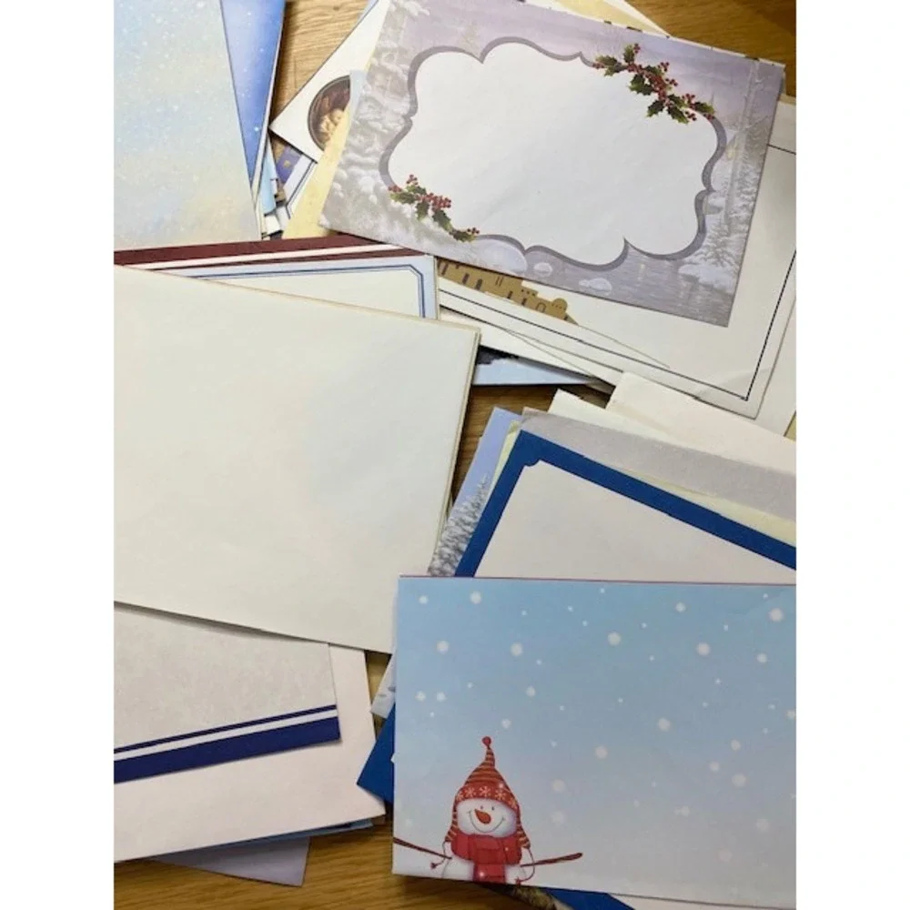 Lot of 140 Vtg Holiday Christmas Envelopes Ephemera Assorted Designs No Cards